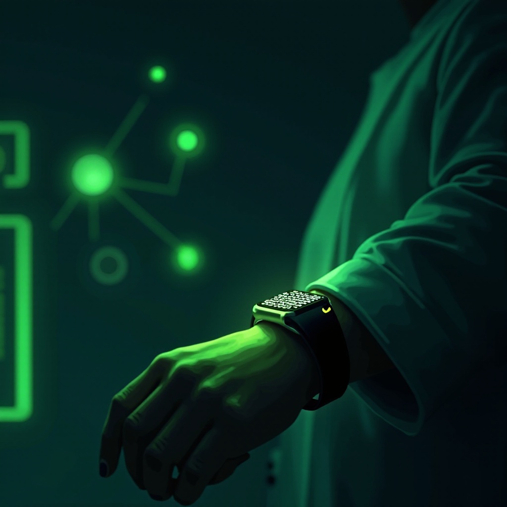 lumière verte montre connectée danger